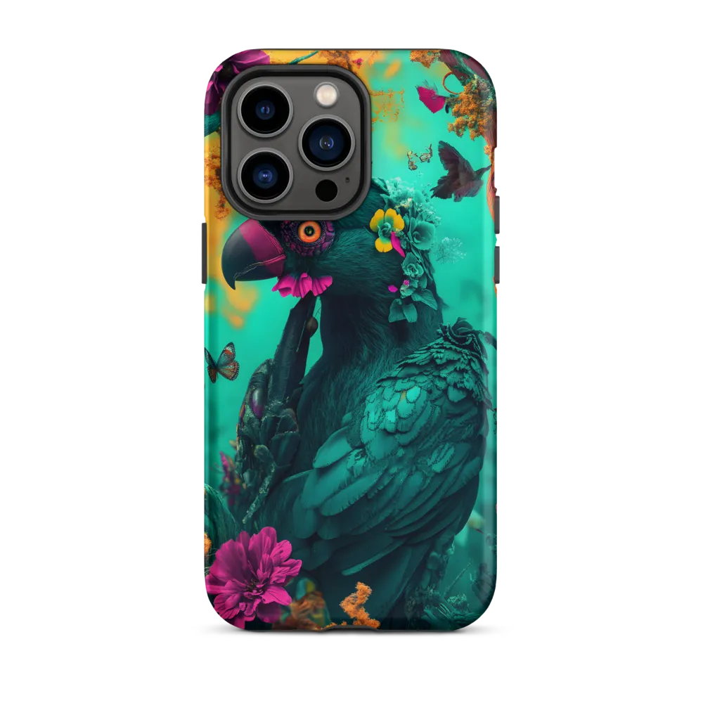 Surreal Parrot with Flowers and Butterflies | Phone Case