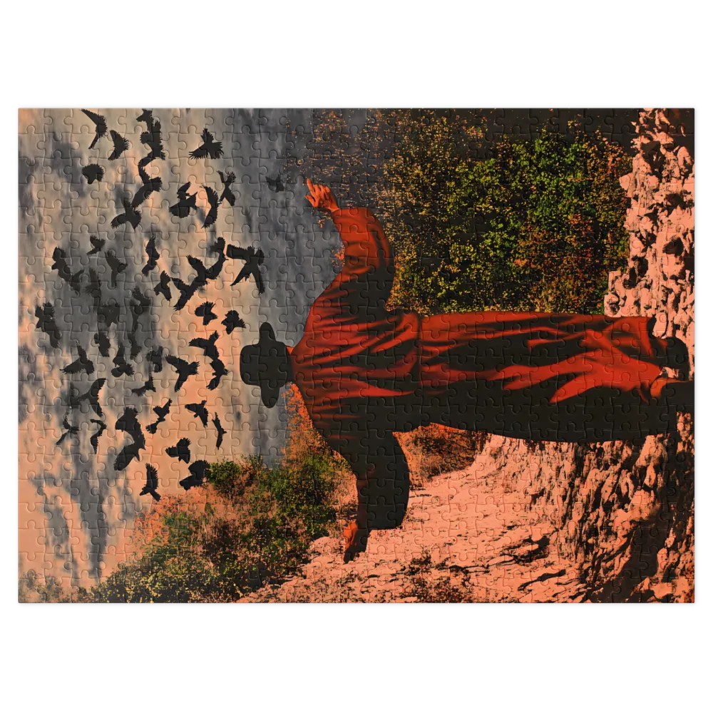 The Gathering of Ravens 
 Jigsaw Puzzle in Tin Box