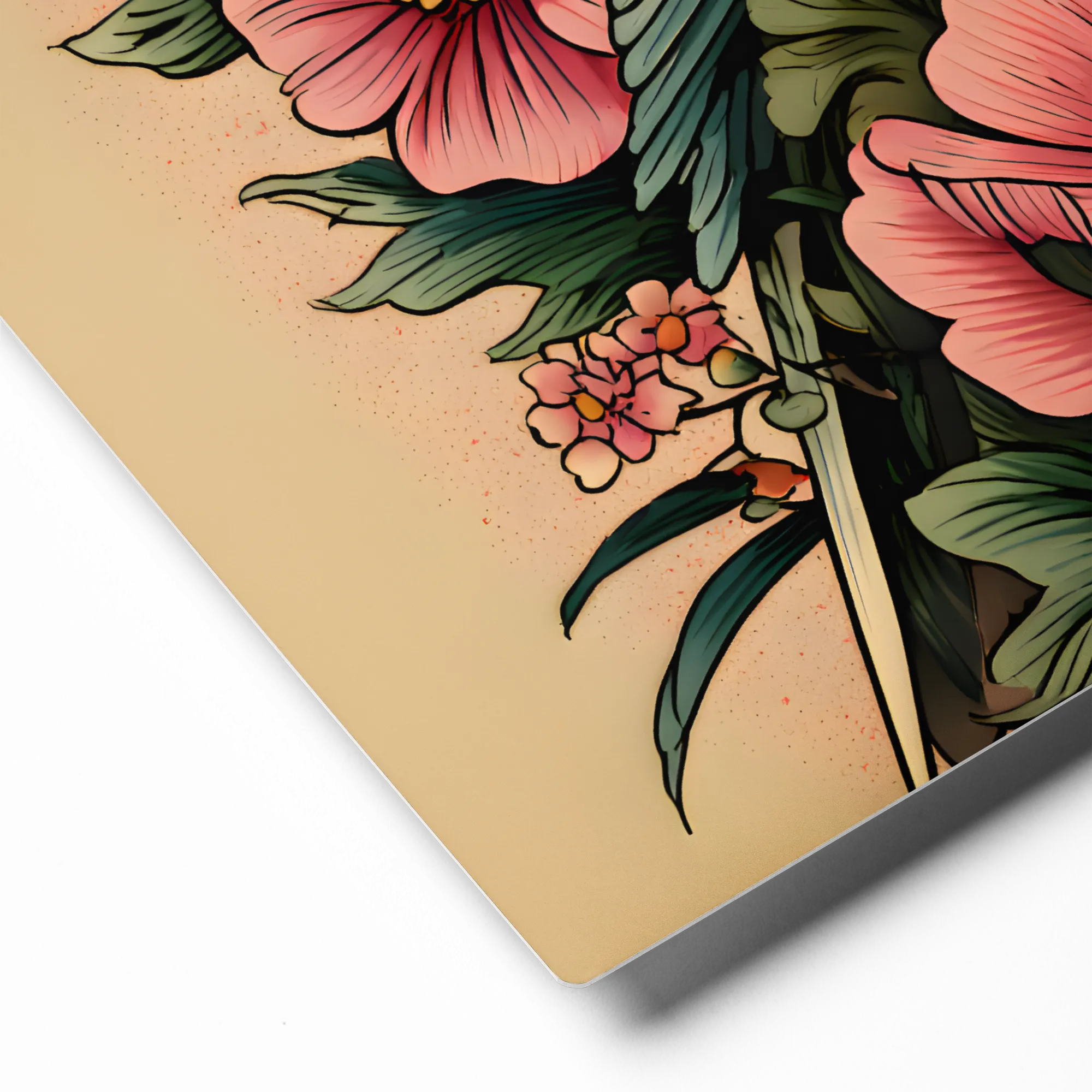 Art Nouveau Bird and Blooms | Art Print