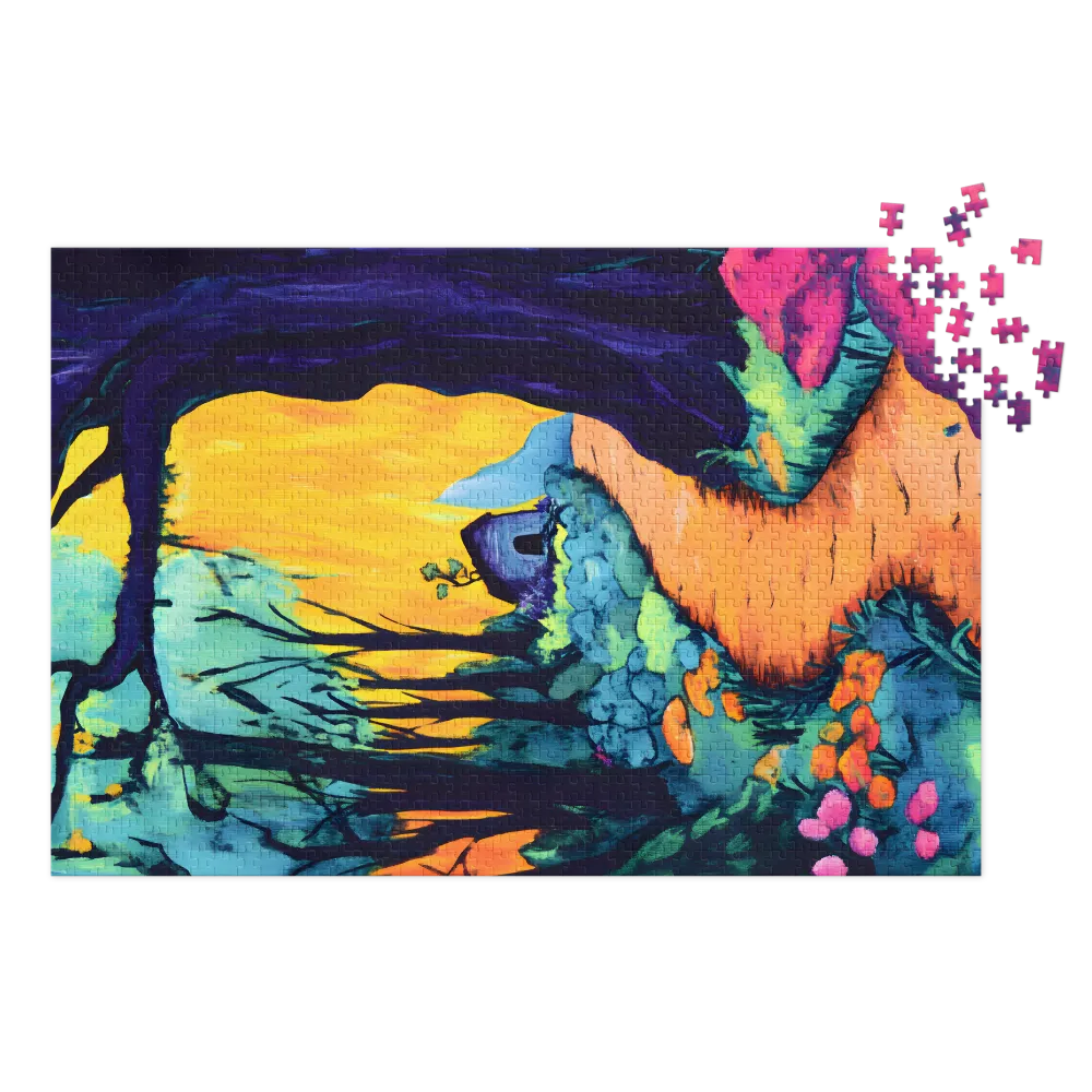 Whimsical Forest Path to Home 
 Jigsaw Puzzle in Tin Box