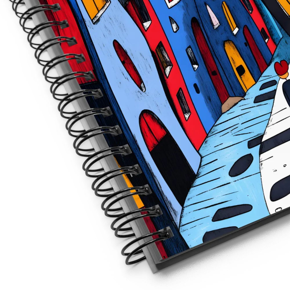 Midnight Wanderer in a Whimsical City 
 Spiral Notebook | 140 pages