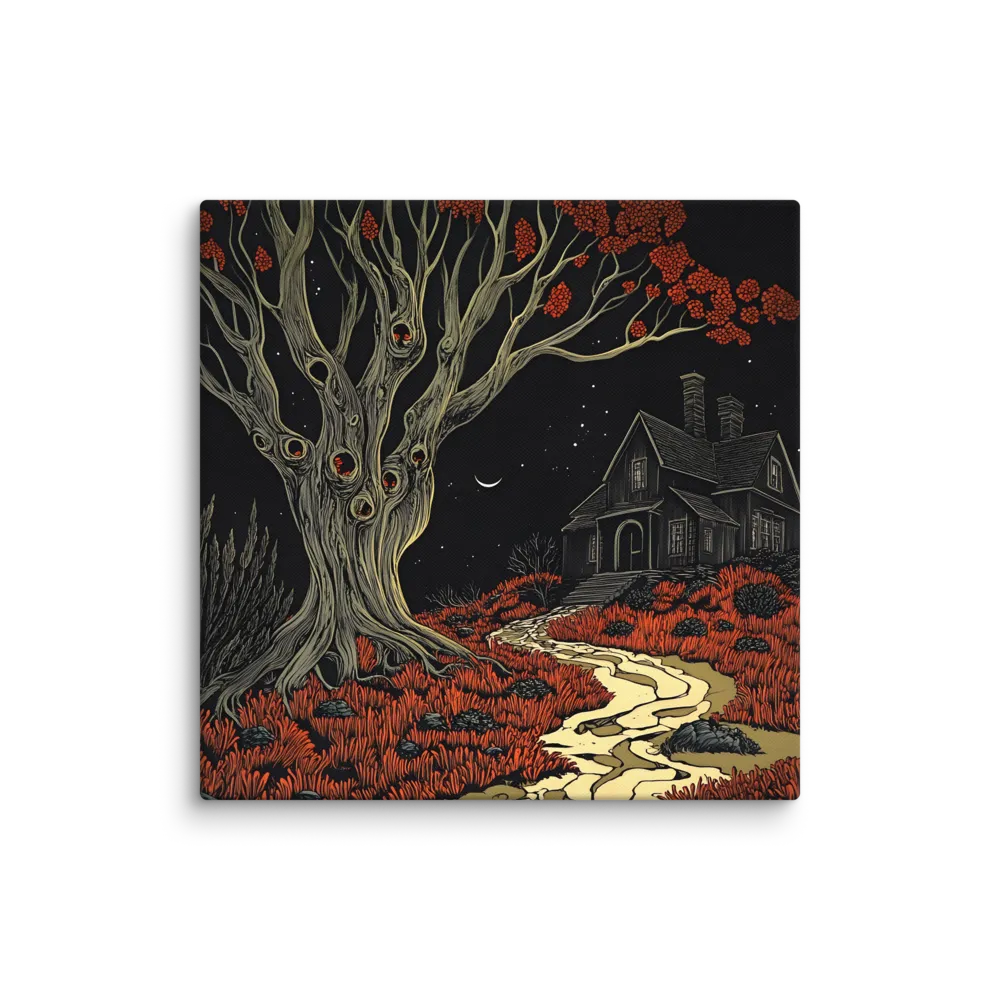 The Crimson Night's Embrace 
 Canvas | 30″x 30″