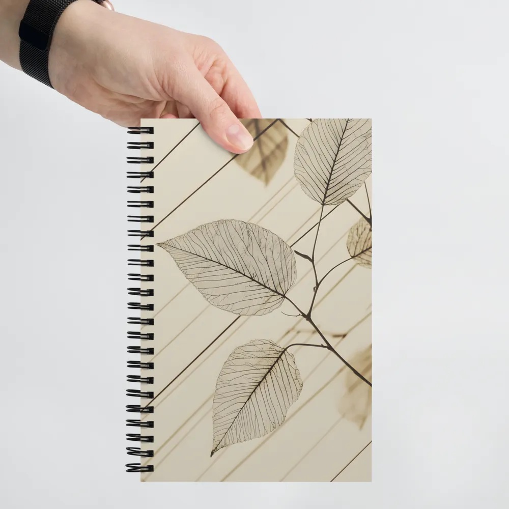 Delicate Sepia Leaves 
 Spiral Notebook | 140 pages