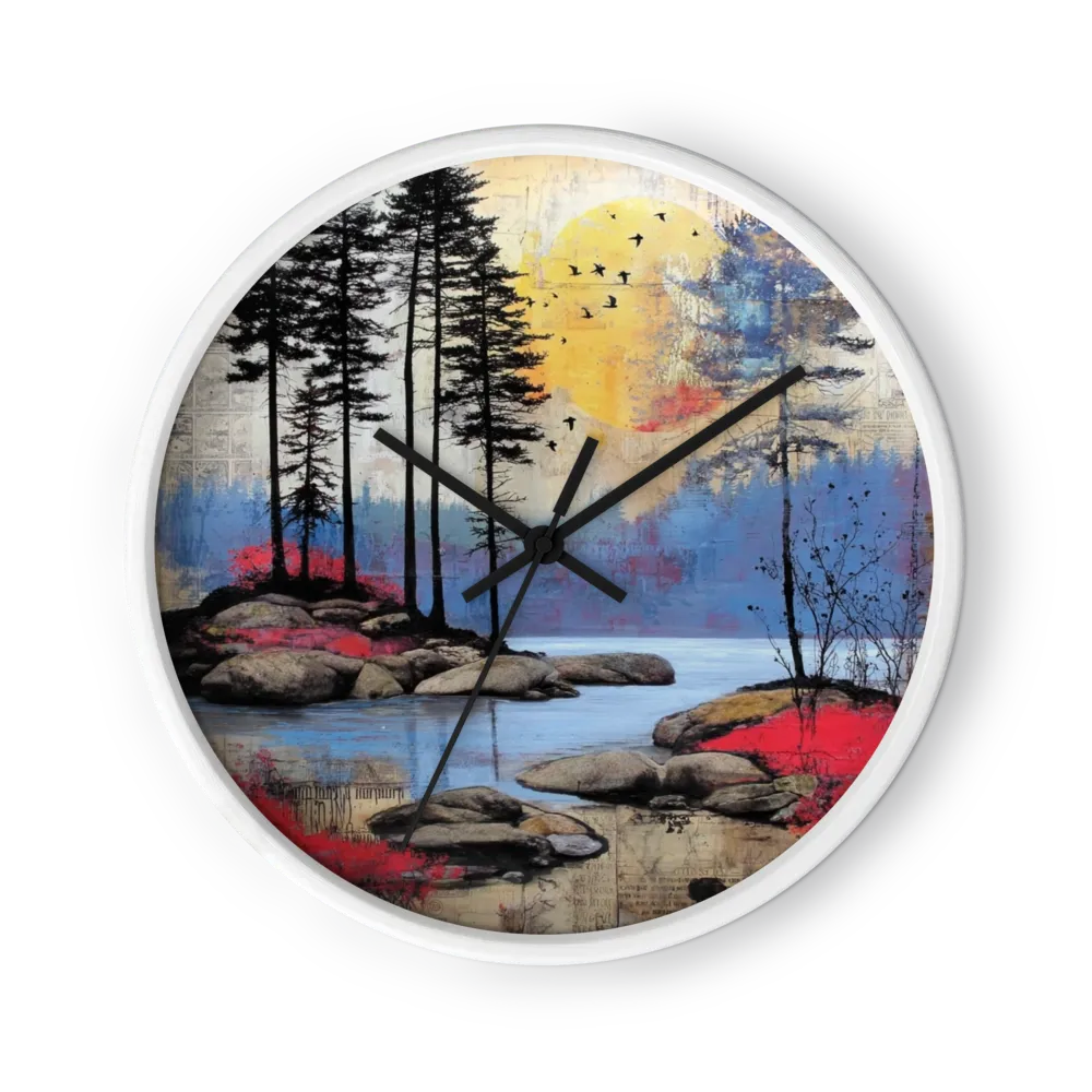Lakeside Pine Forest | Wall Clock