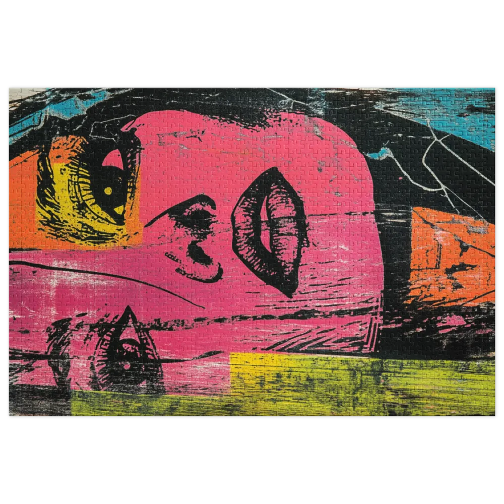 Vibrant Screenprint Portrait 
 Jigsaw Puzzle in Tin Box