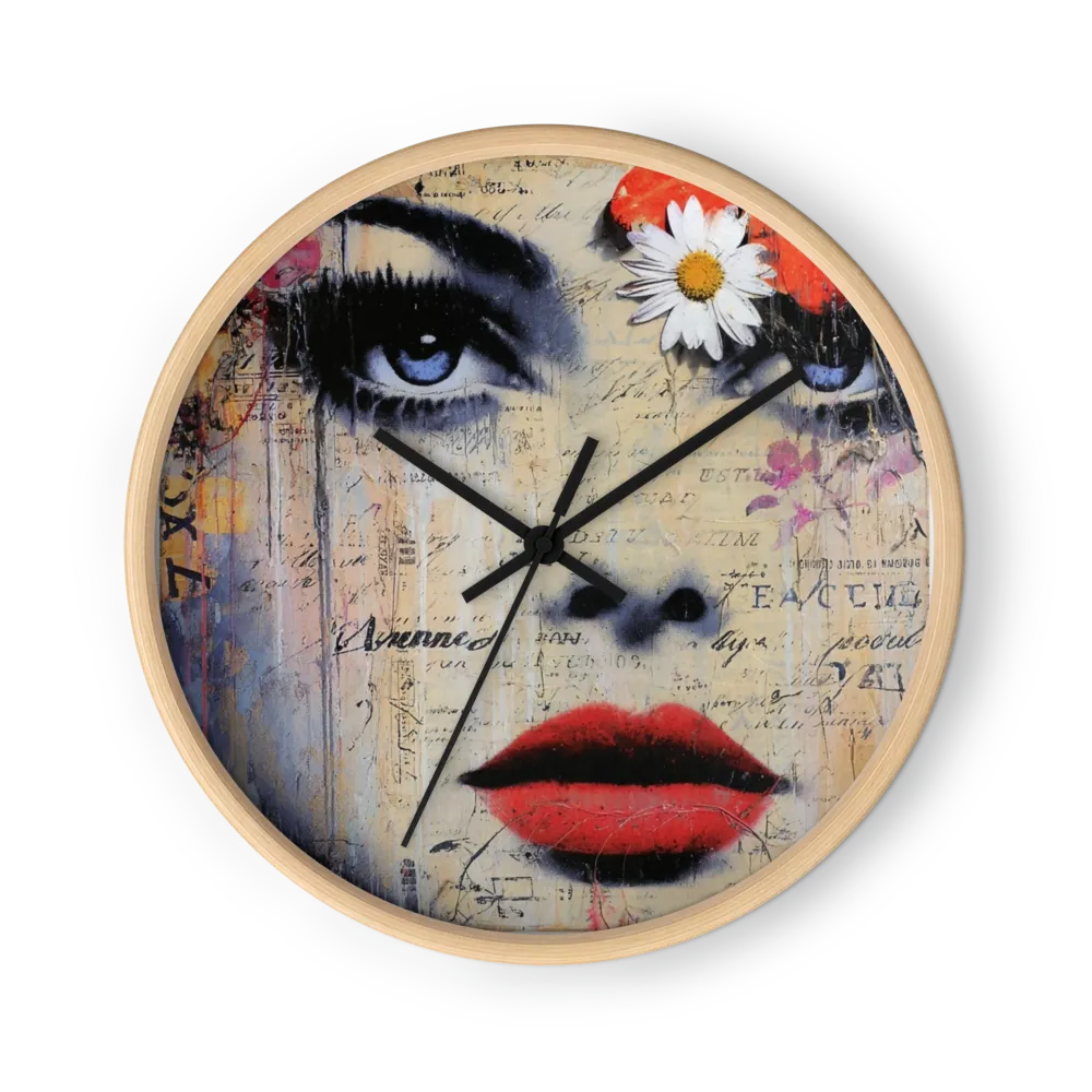 Poetic Script Portrait | Wall Clock