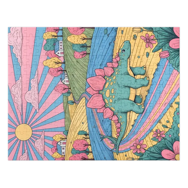 Pastel Meadow Stegosaurus | Jigsaw Puzzles