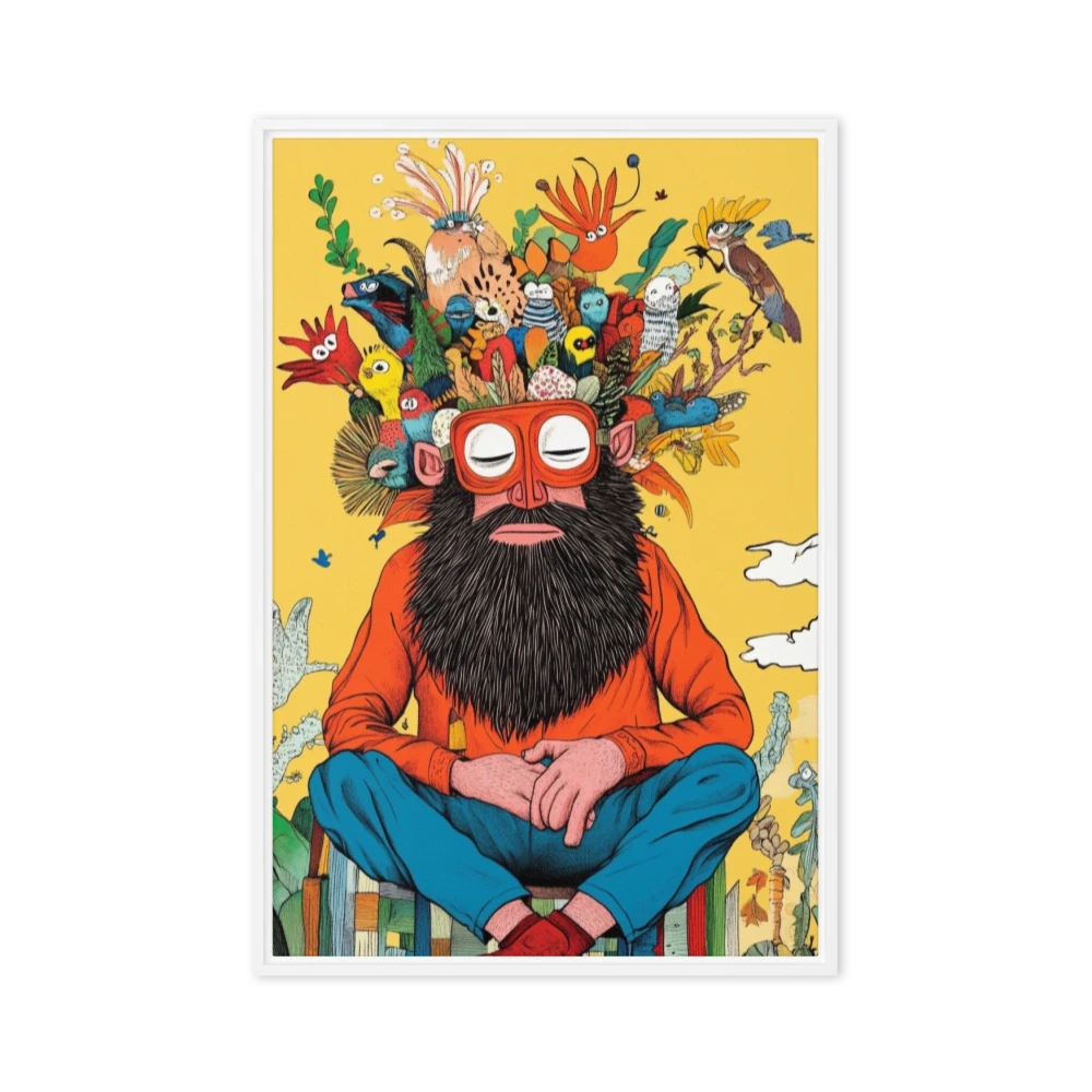 Man with Colorful Beard and Birds