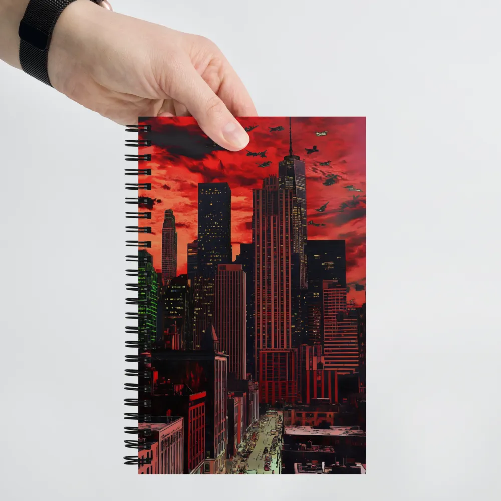 Crimson Skies Over Metropolis 
 Spiral Notebook | 140 pages