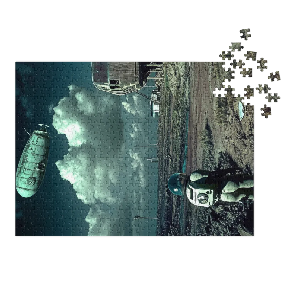 Surreal Astronaut with Blimp