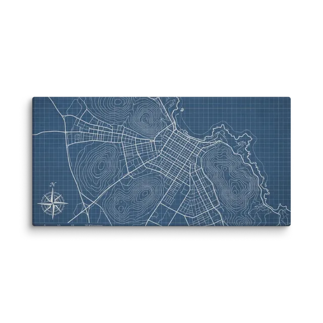 Topographic City Blueprint | Art Print