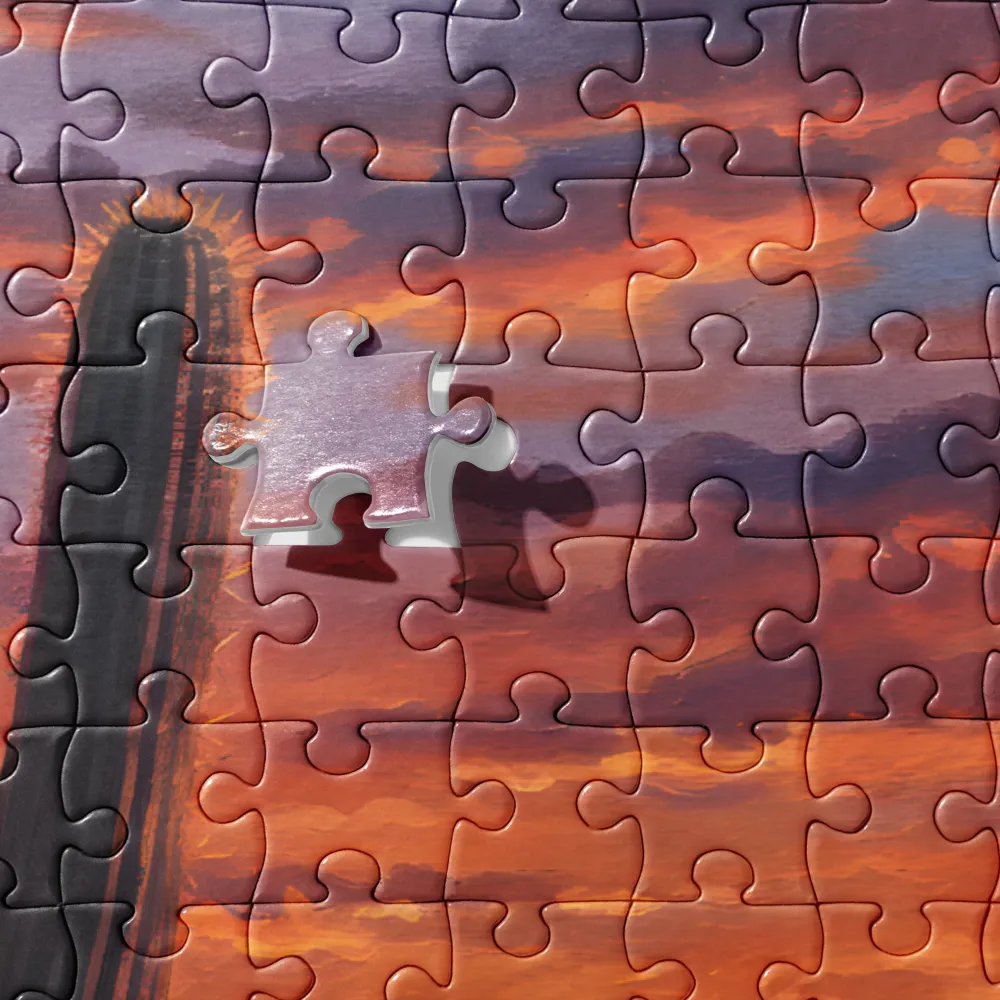 Desert Sentinel Sunset 
 Jigsaw Puzzle in Tin Box