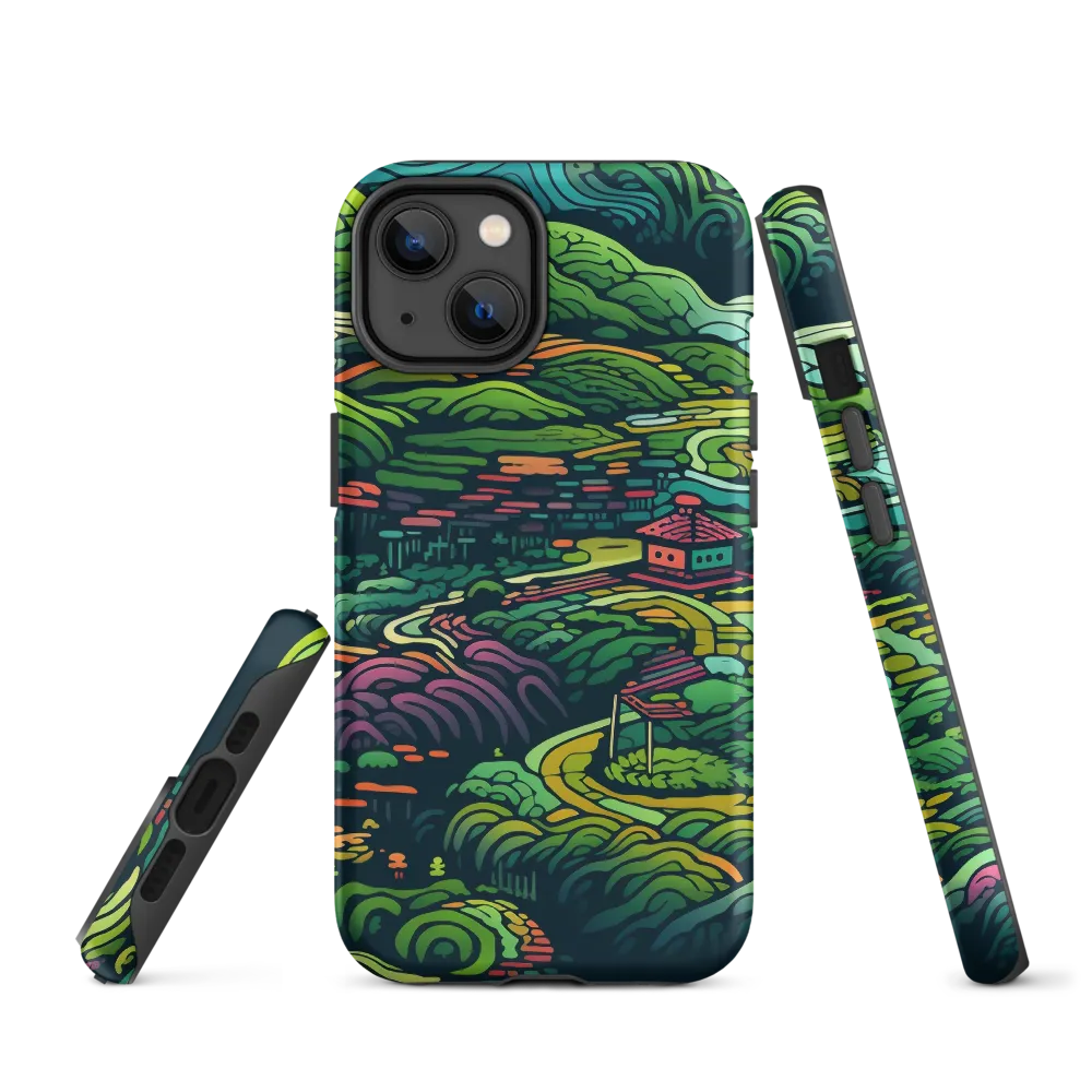 Vibrant Illustrated Landscape | Phone Case
