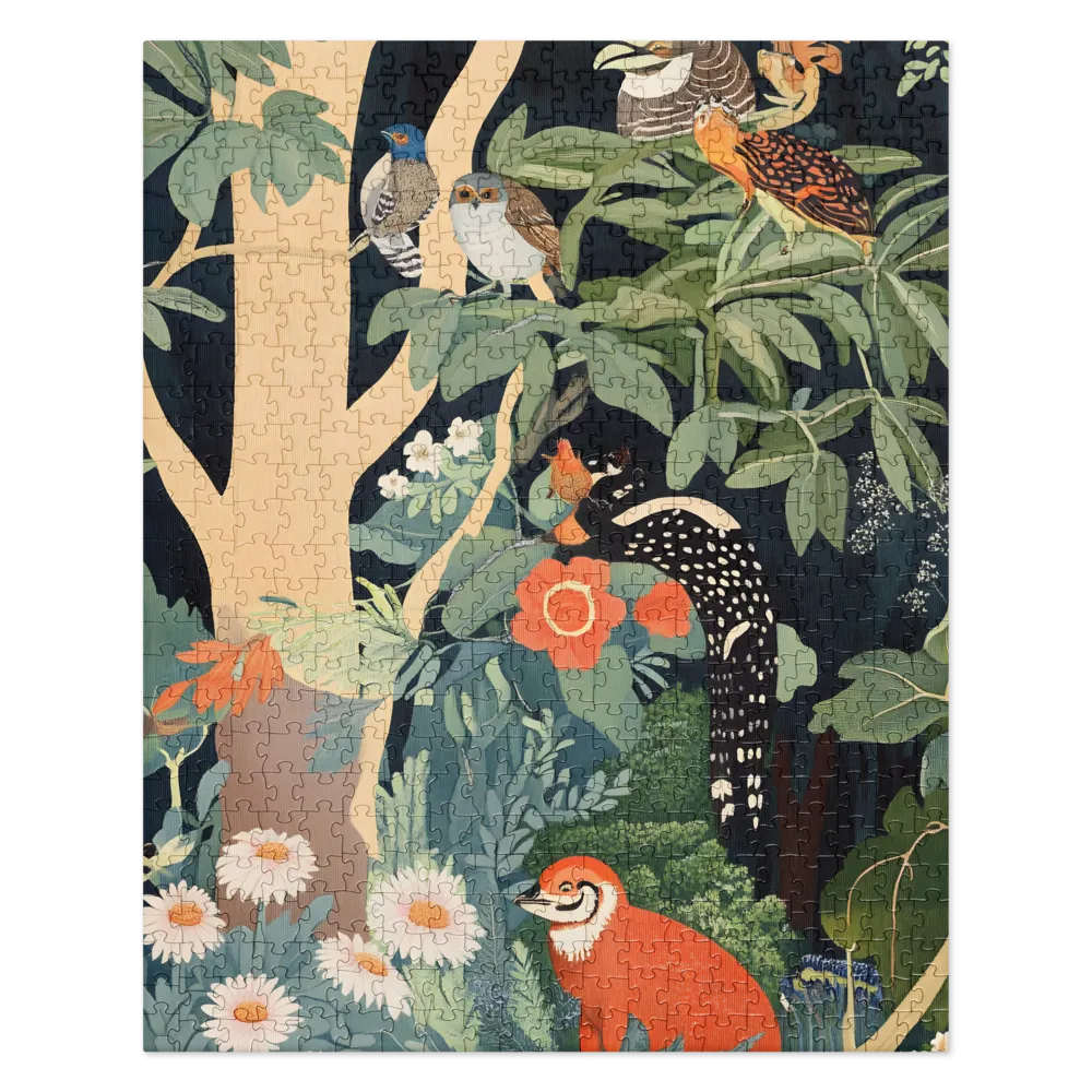 Enchanted Forest Tapestry 
 Jigsaw Puzzle in Tin Box