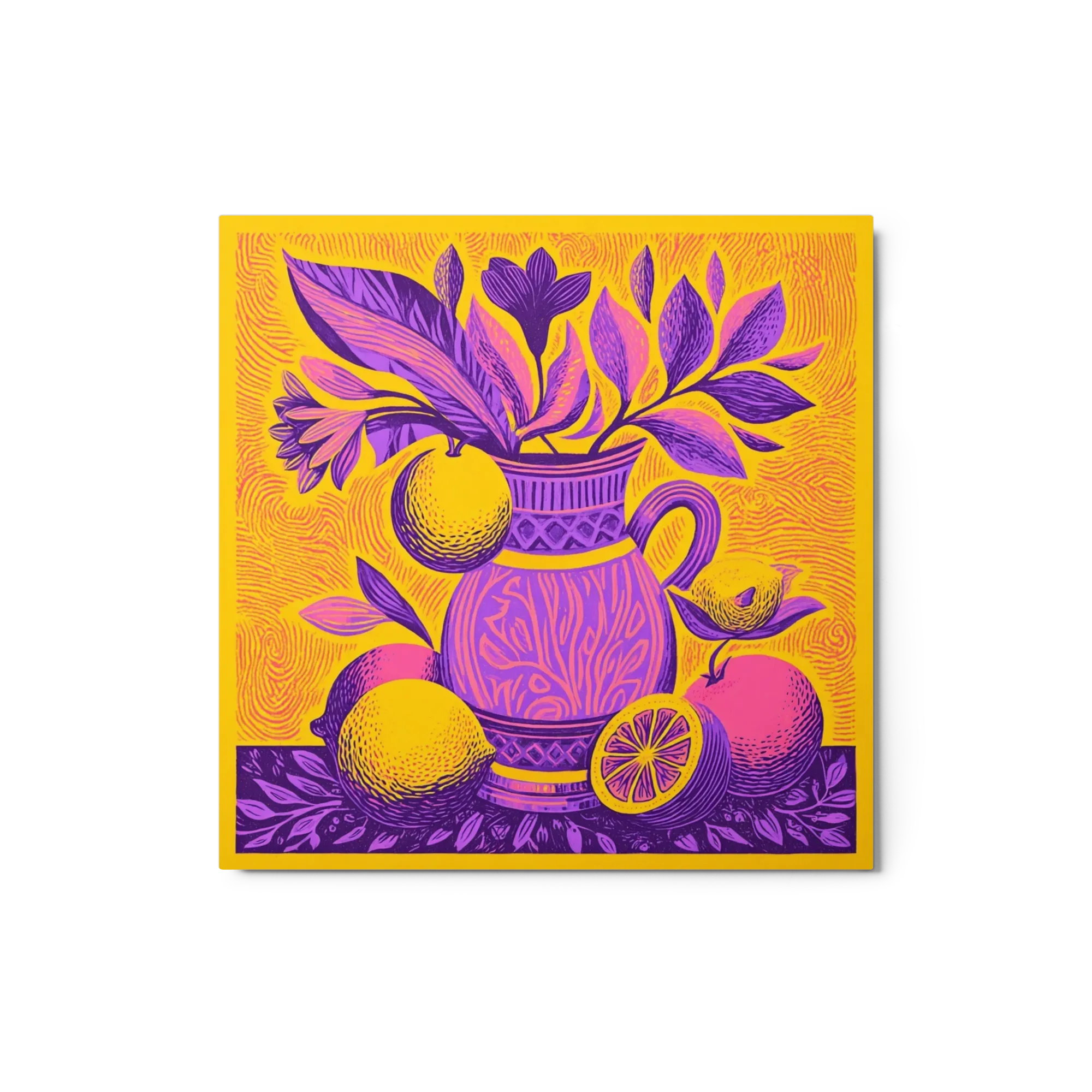 Citrus and Violet Still Life