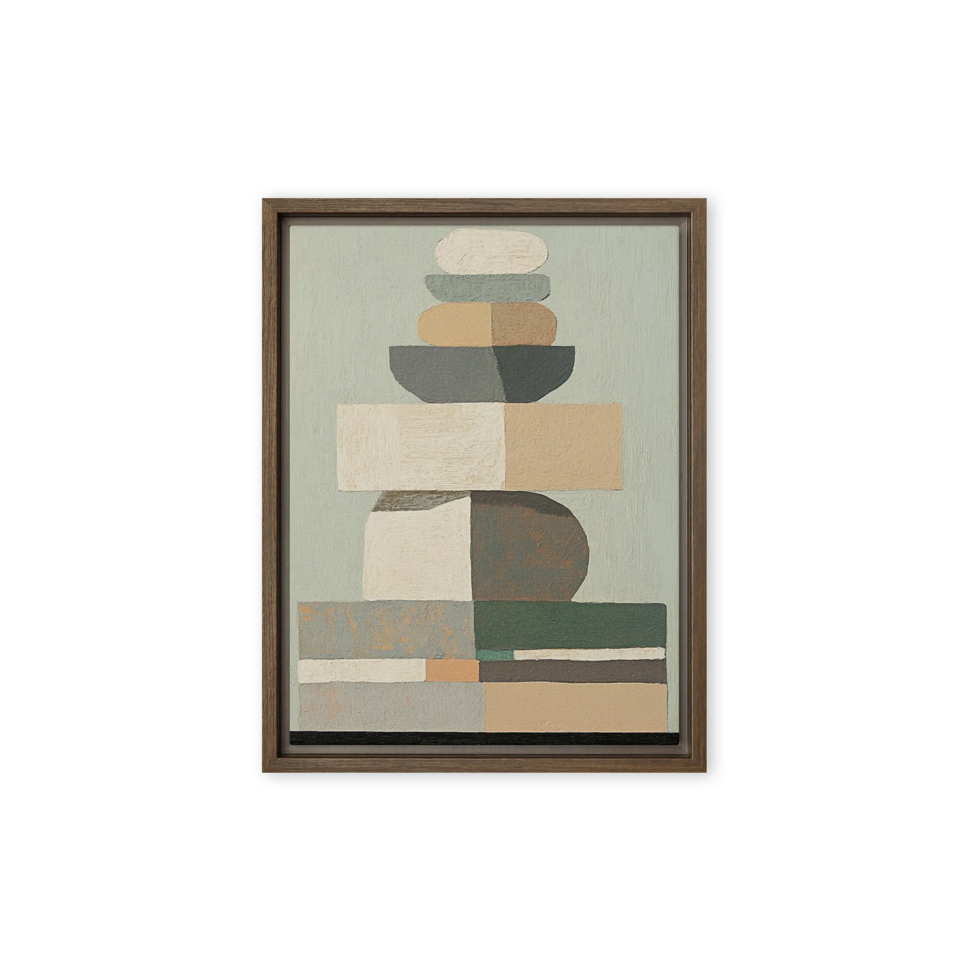 Balanced Cairns 
 Poster with Red oak Frame | 16″x 20″