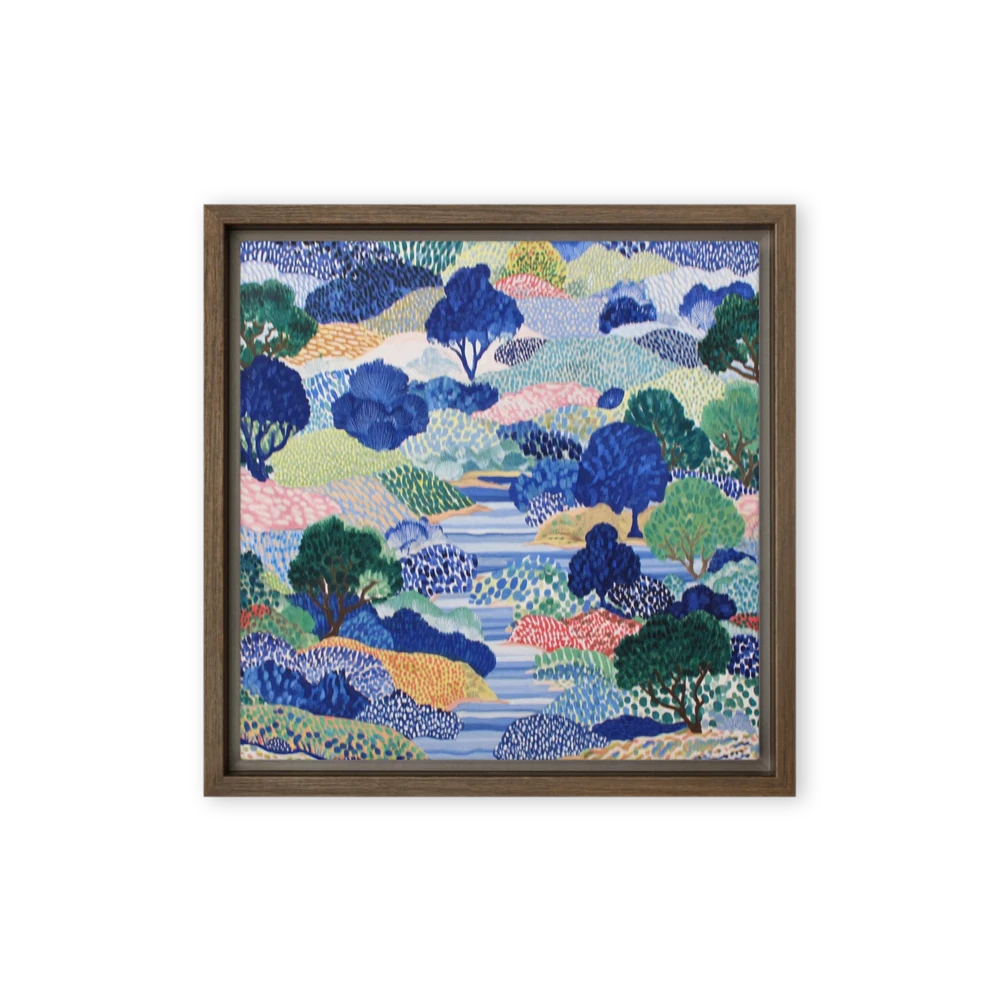 Blue Trees along the River | Art Print