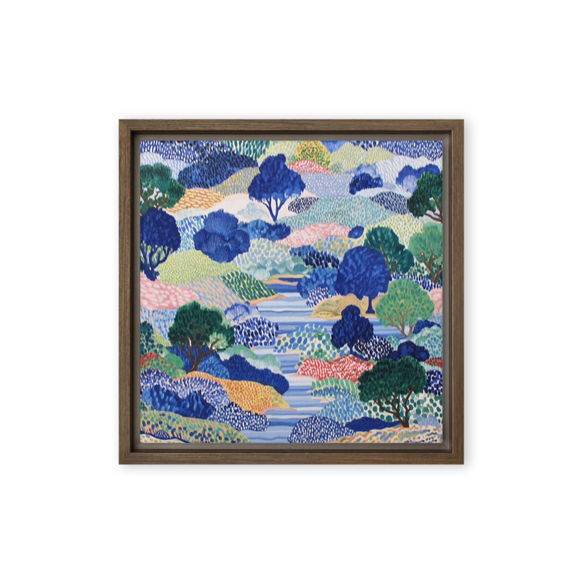 Blue Trees along the River | Art Print