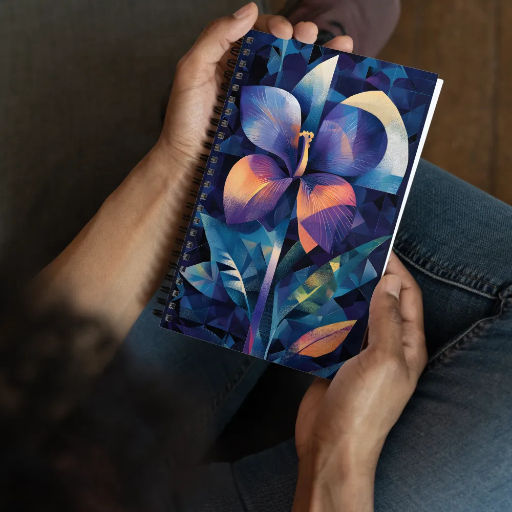 Luminous Geometric Iris 
 Spiral Notebook | 140 pages