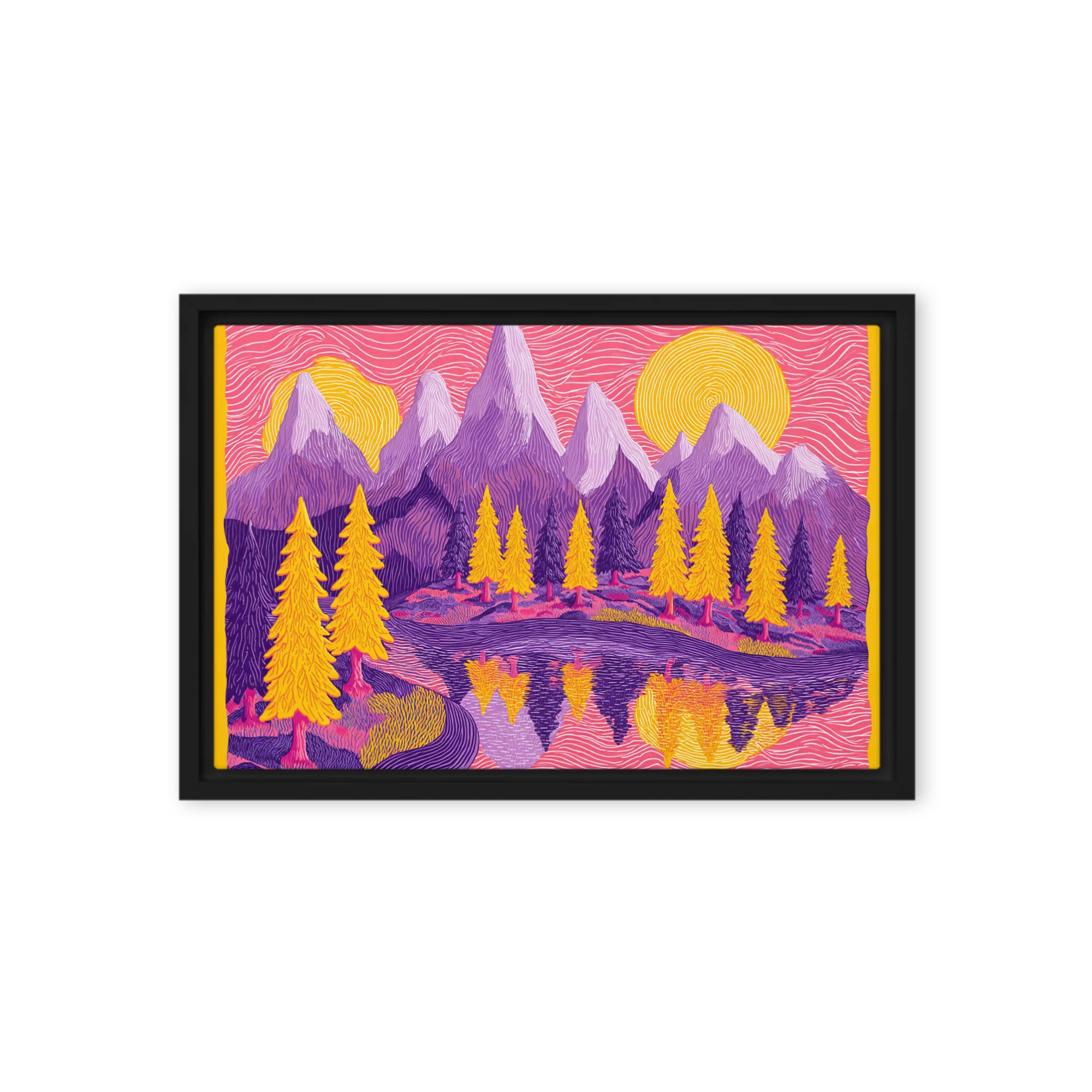 Neon Peaks and Golden Pines