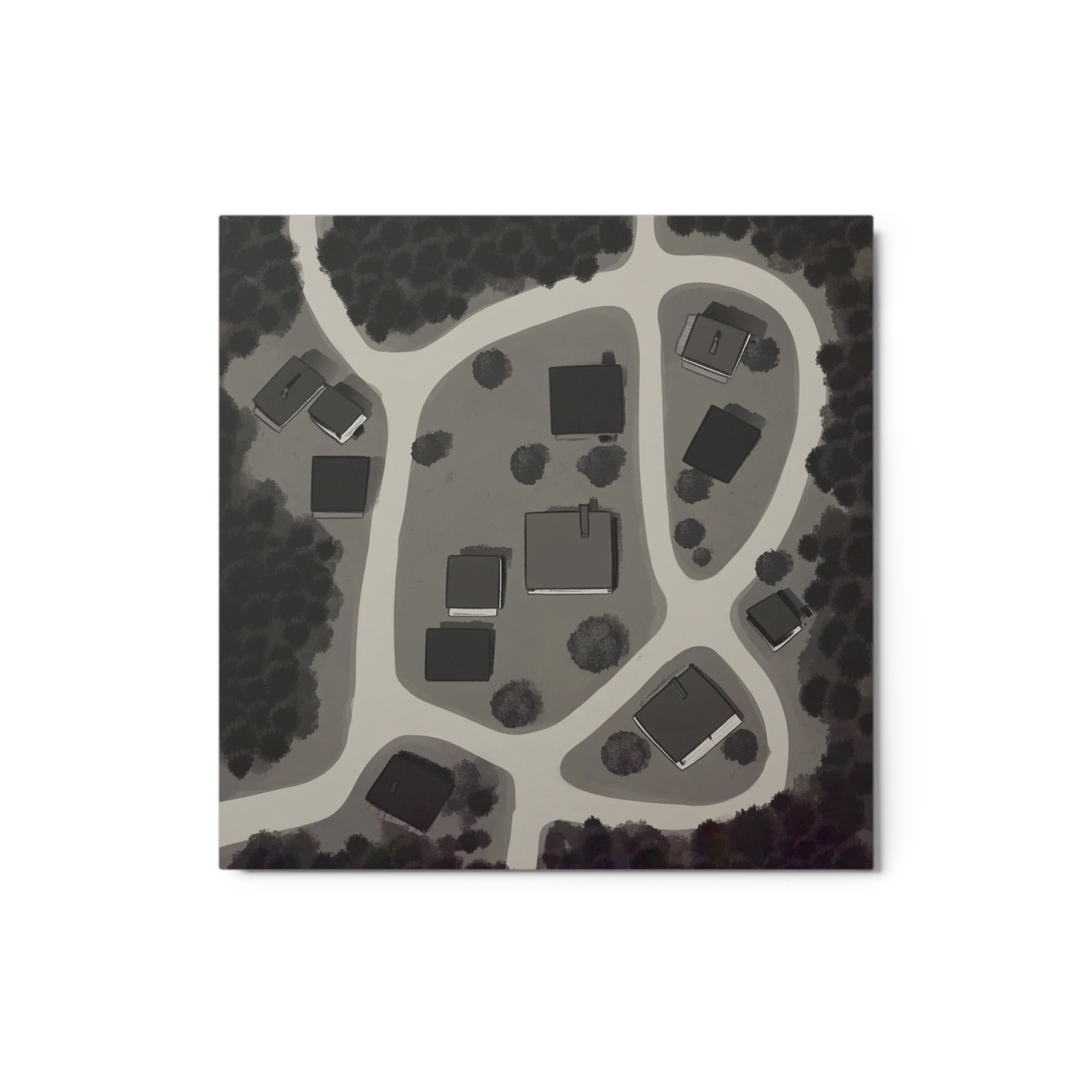 Minimalist Abstract Village Landscape