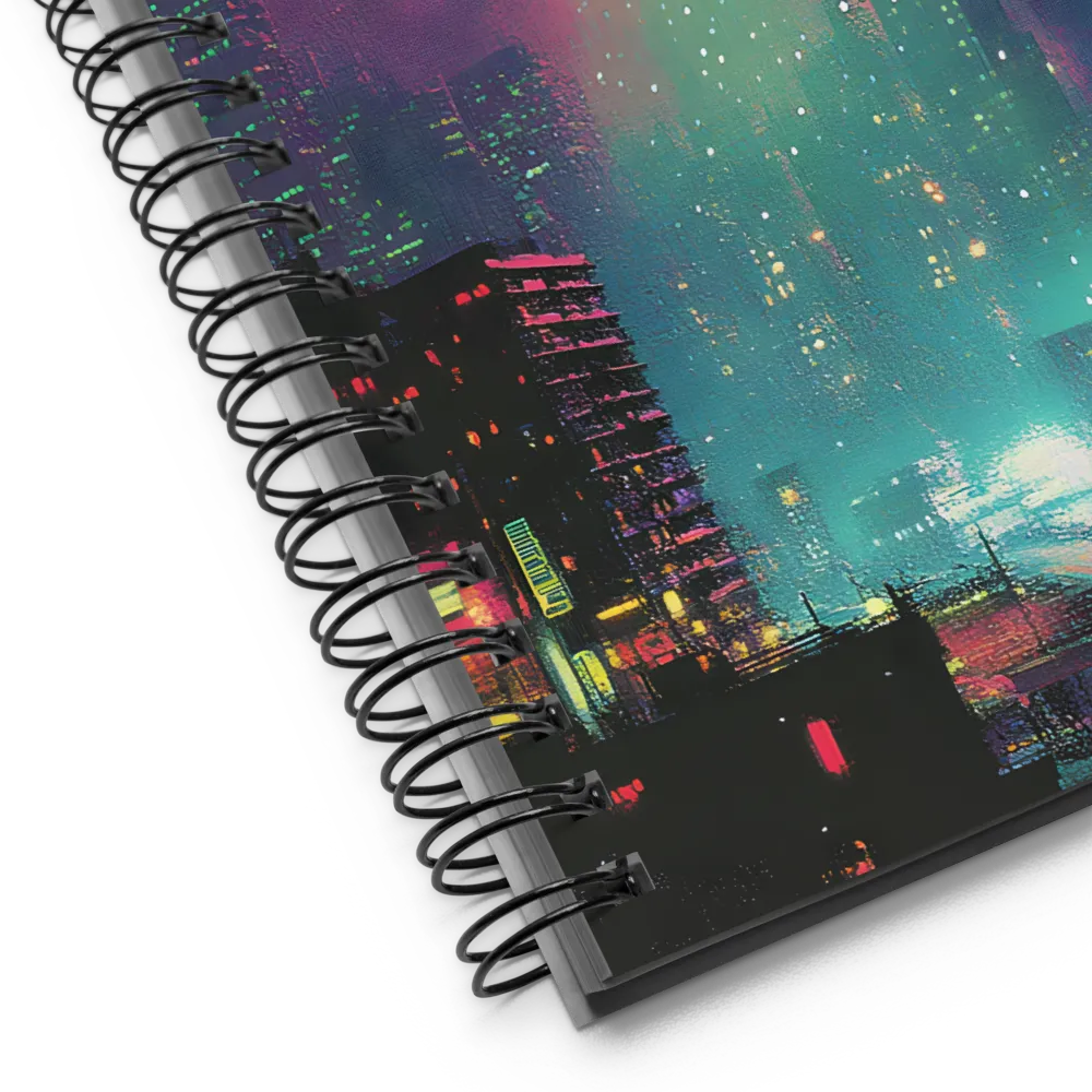 Neon Sci-Fi Encounter 
 Spiral Notebook | 140 pages