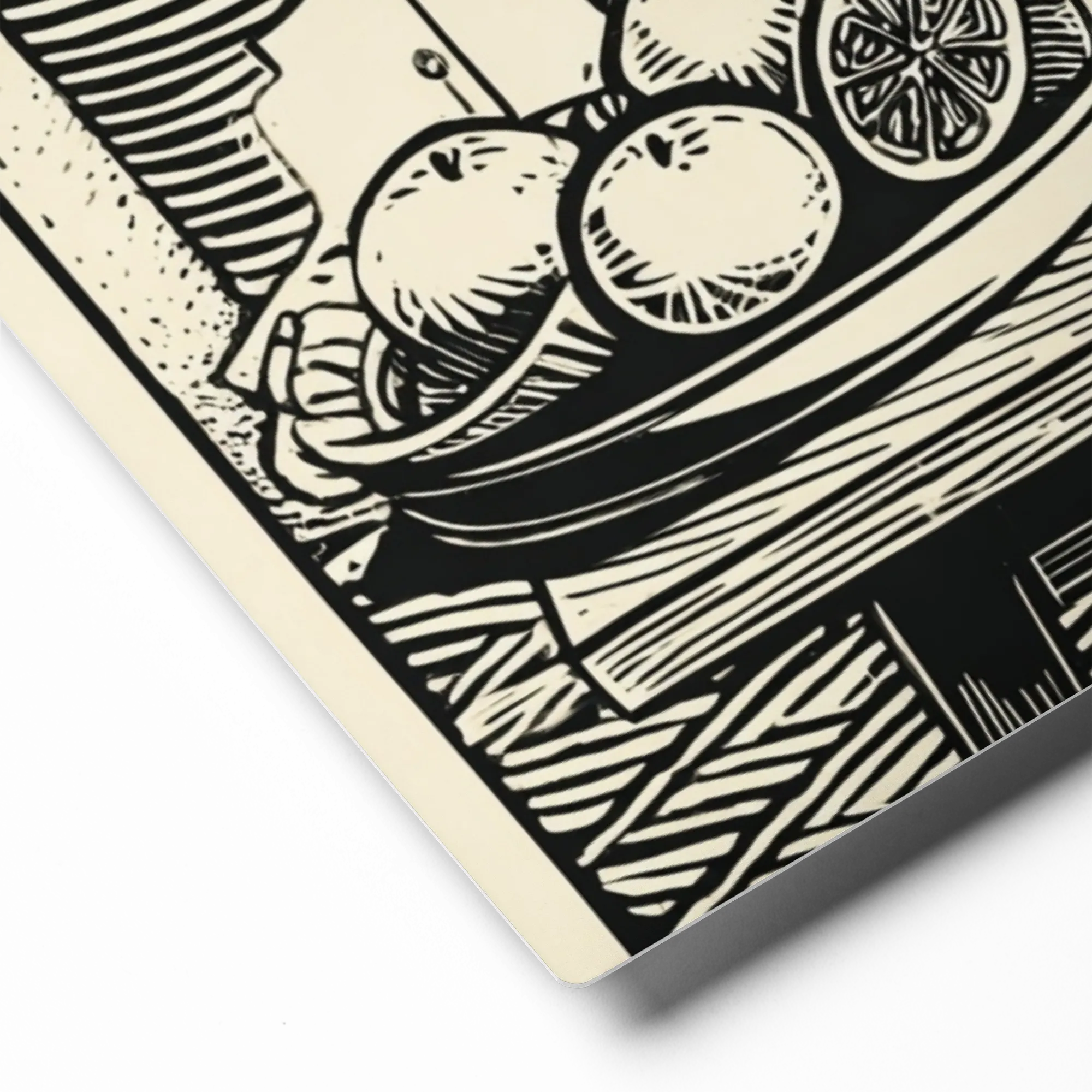 Black and White Linocut Still Life | Art Print