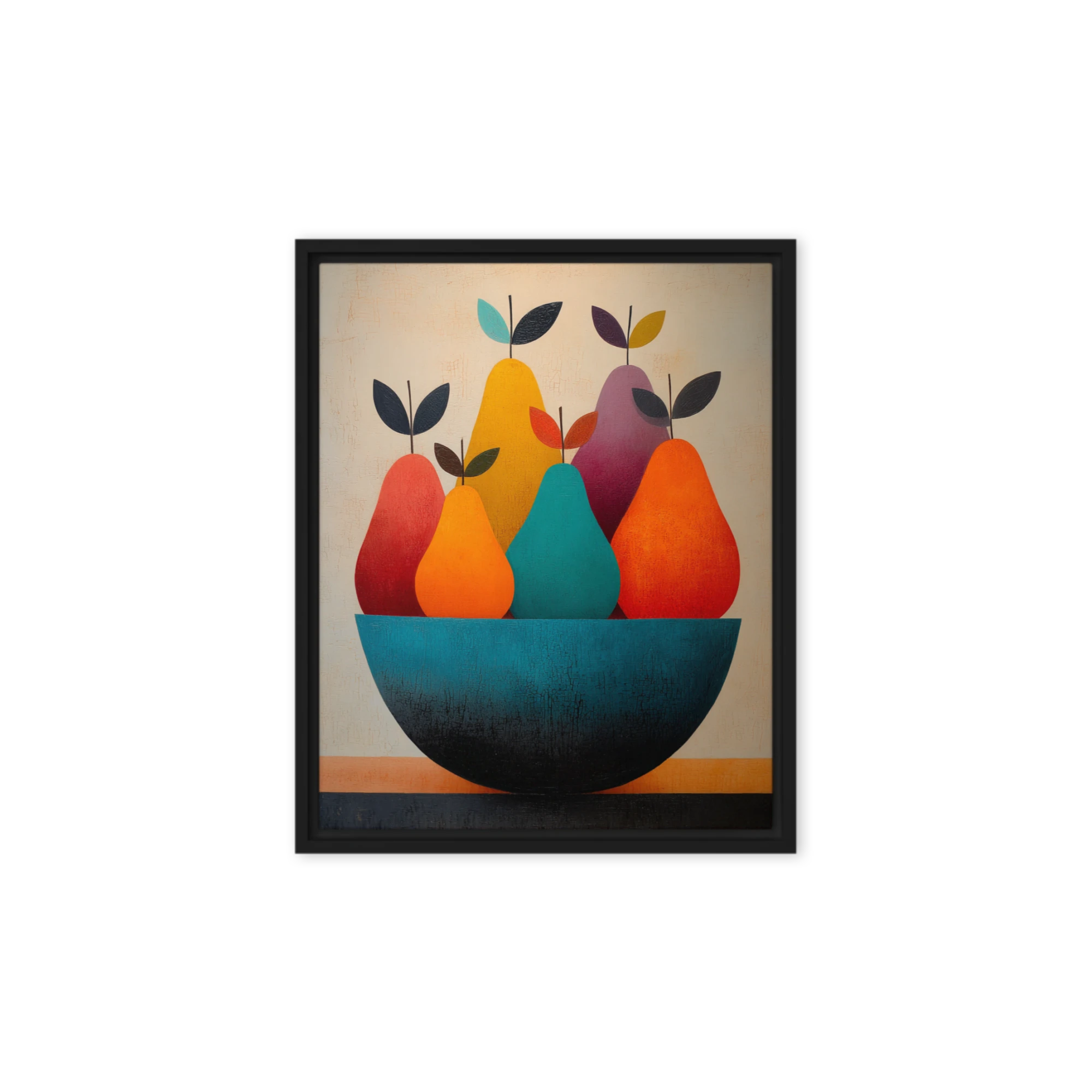 Pears in a Teal Bowl | Art Print