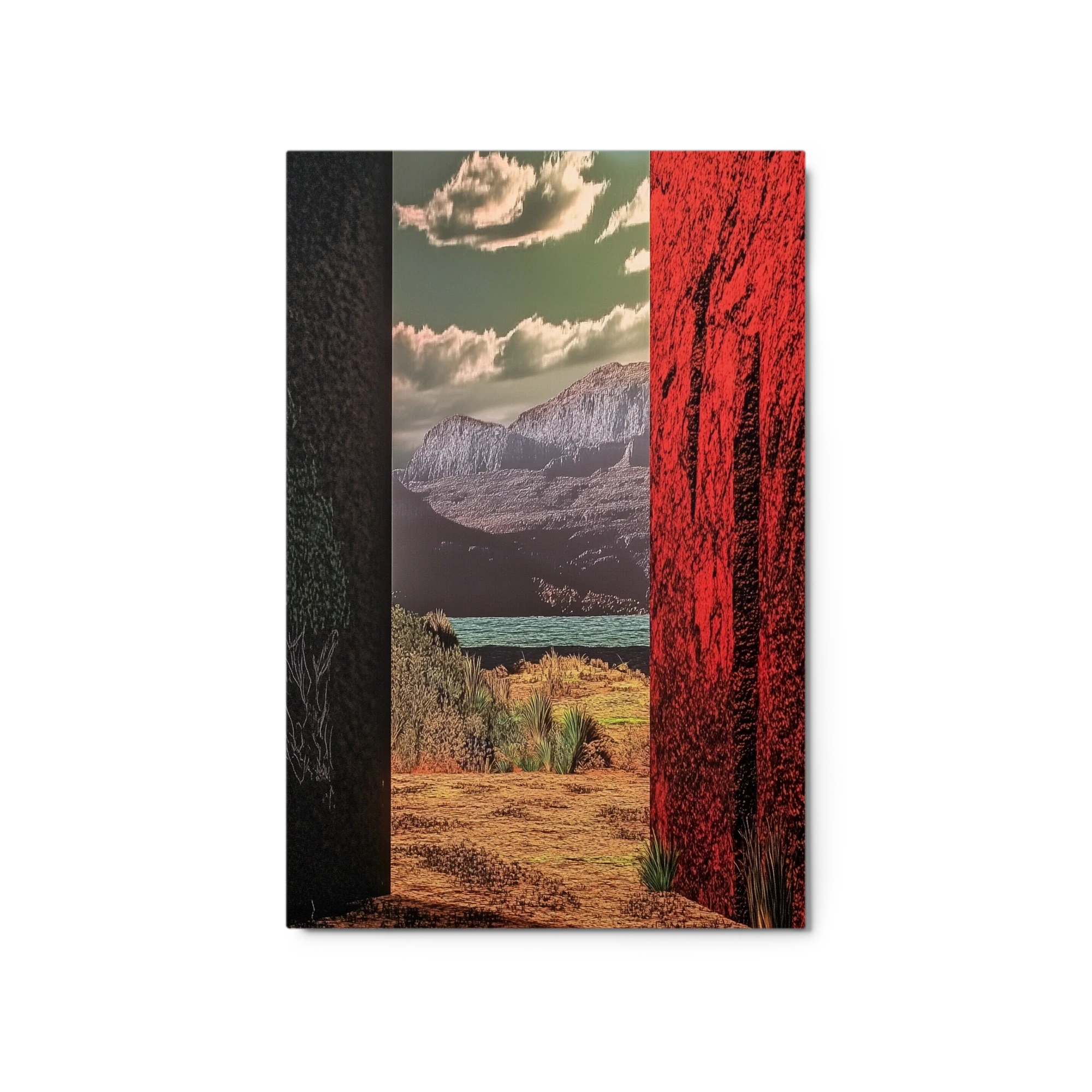 Surreal Landscape Framed by Walls