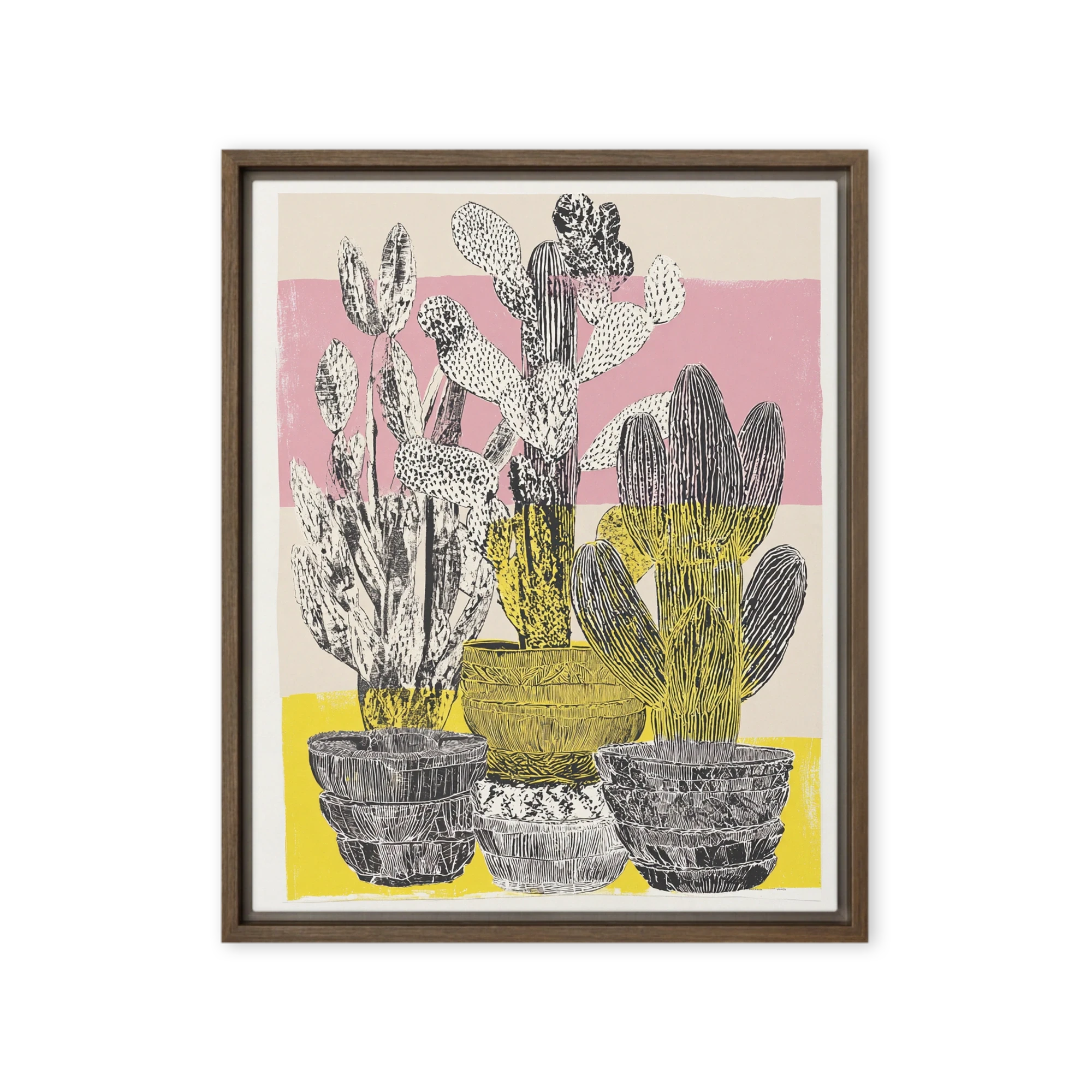Desert Botanicals in Pink and Yellow | Art Print