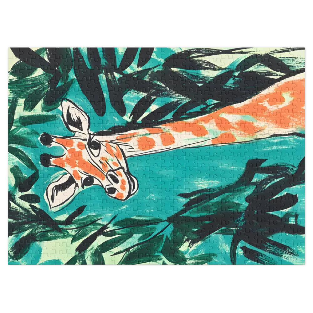 Giraffe in Lush Foliage | Jigsaw Puzzle (252/520 pieces)