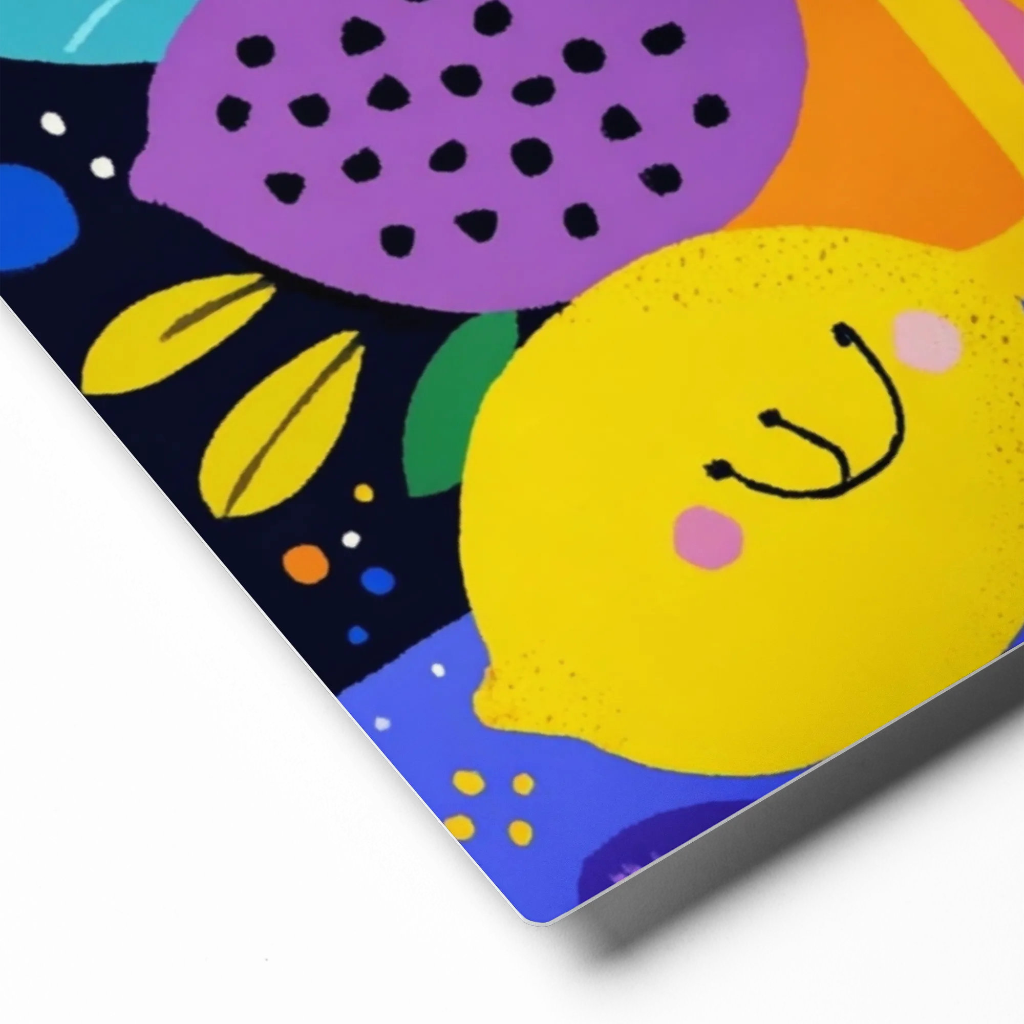 Happy Lemon and Bottles 
 Canvas | 12″x 12″