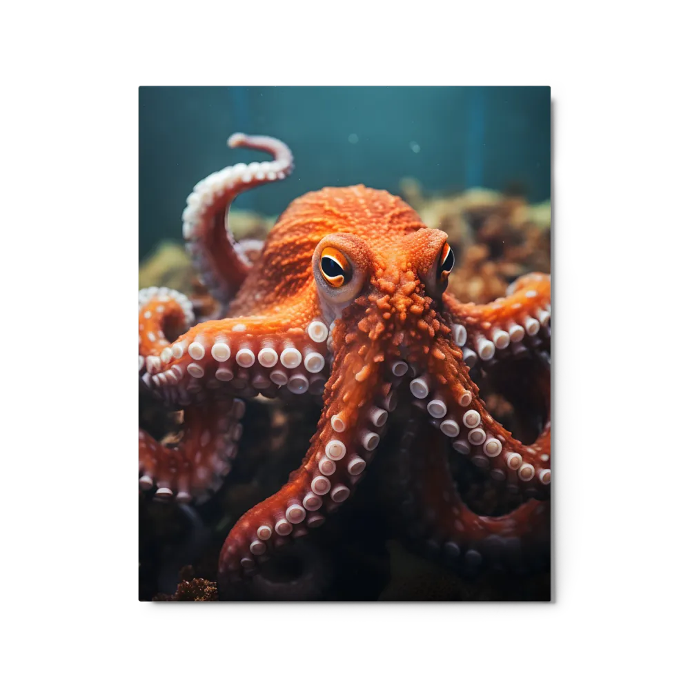 Vibrant Orange Octopus Underwater