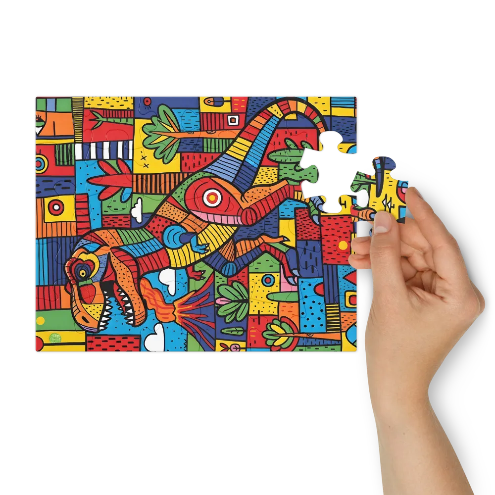 Rex of the Mosaic Wild 
 Jigsaw Puzzle in Tin Box