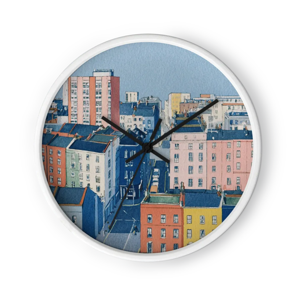 Colorful Urban Rooftops | Wall Clock