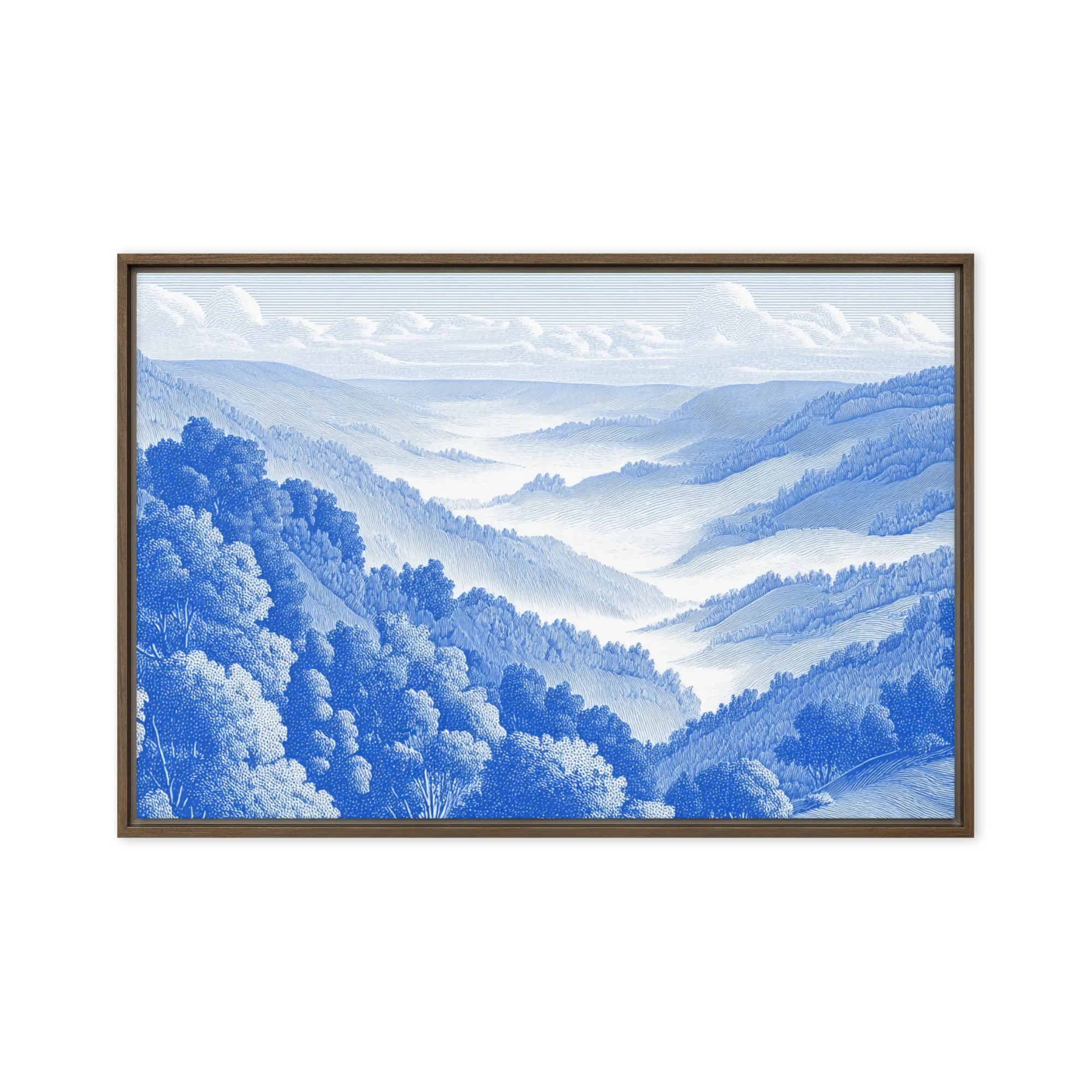Azure Valley Engraving | Art Print