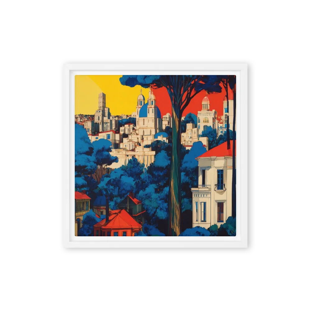 Azure Pines of Rome 
 Poster with White Frame | 18″x 18″