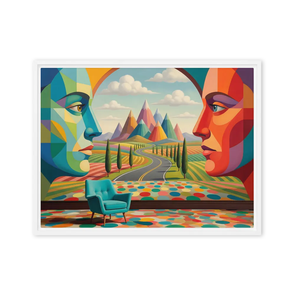 The Colorful Divide 
 Canvas with White Frame