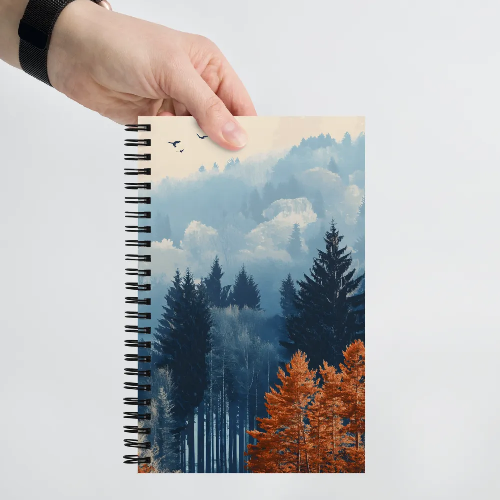 Autumn's Embrace in a Misty Forest 
 Spiral Notebook | 140 pages