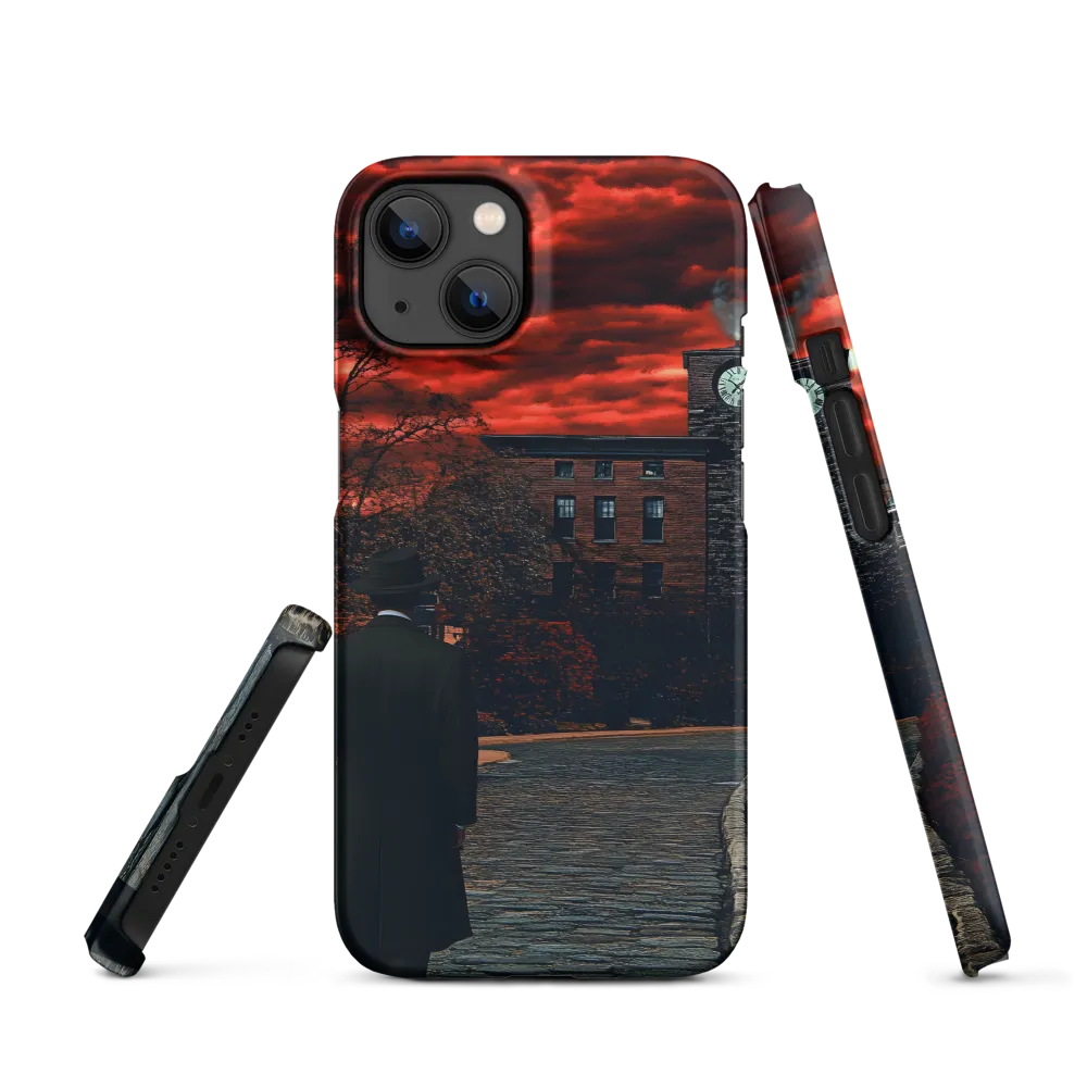 Surreal Man Walking Towards Clock Tower | Phone Case