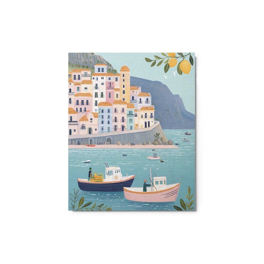Mediterranean Coastal Village | Art Print
