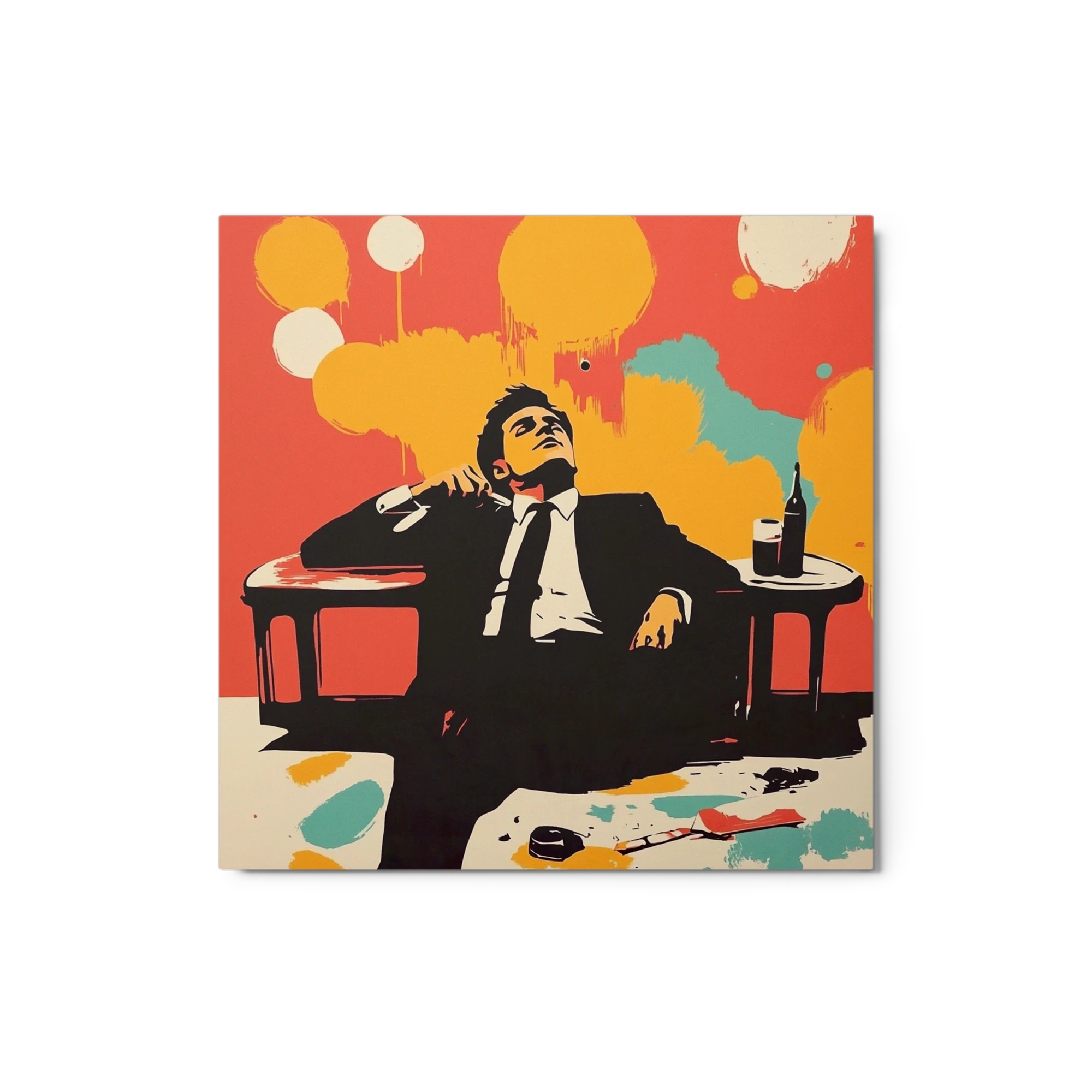 Casual Man in Suit on Couch