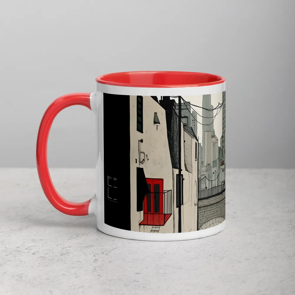 The Red Balcony 
 Mug with Golden Yellow inside