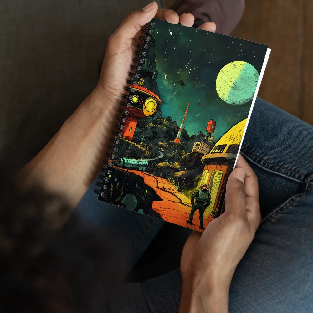 Astronaut's Retro-Futuristic Vista 
 Spiral Notebook | 140 pages