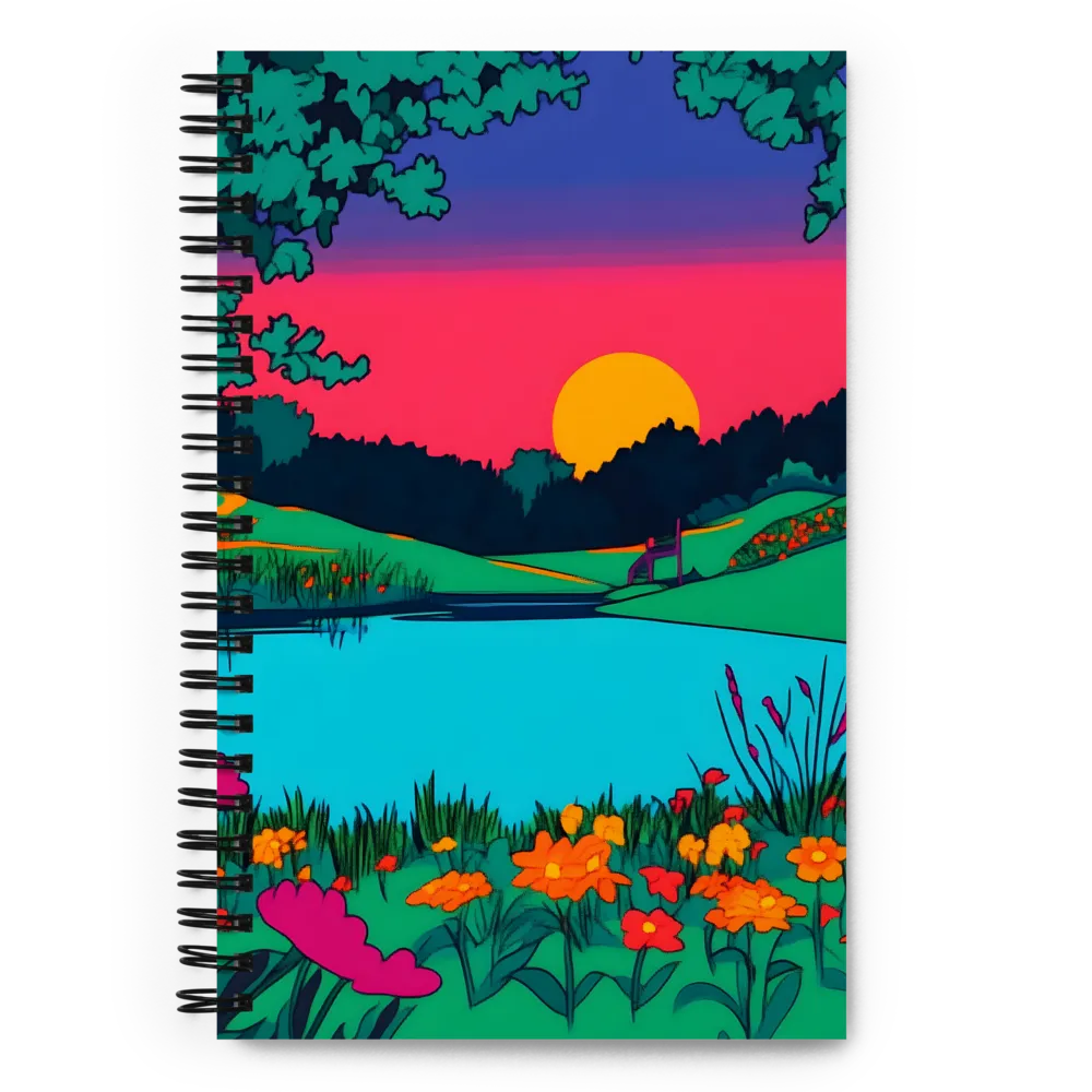 Vivid Sunset Lake 
 Spiral Notebook | 140 pages
