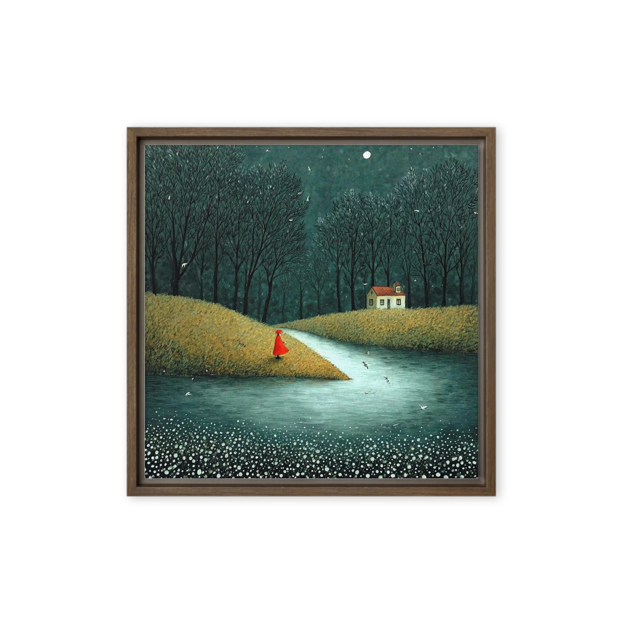 The Red Cloak's Moonlit Path