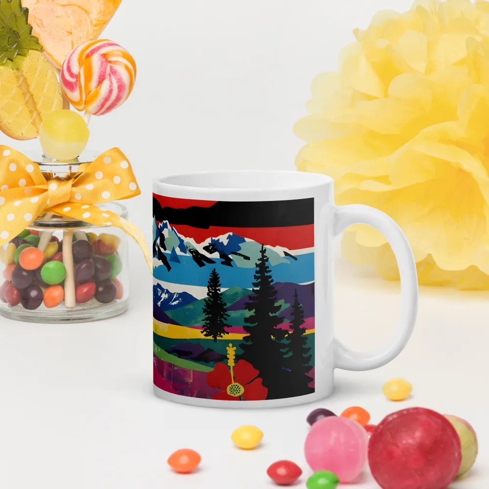 Prismatic Mountain Poster 
 Mug with Red inside | 15 oz