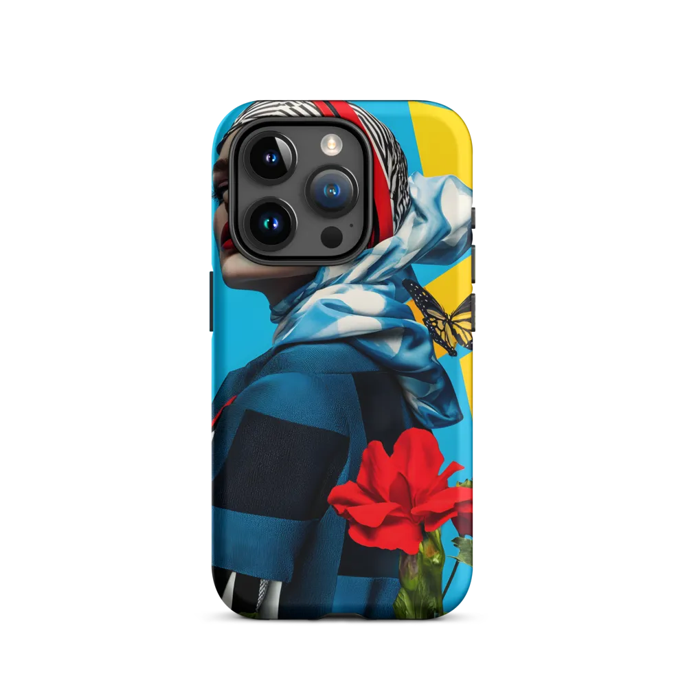 Modern Fashion Portrait with Butterfly | Phone Case