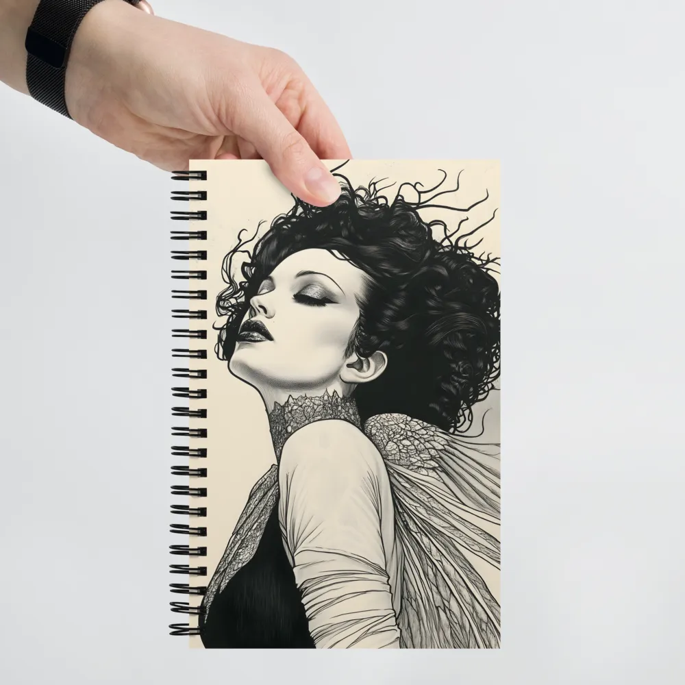 Art Nouveau Engraving: Ethereal Woman 
 Spiral Notebook | 140 pages
