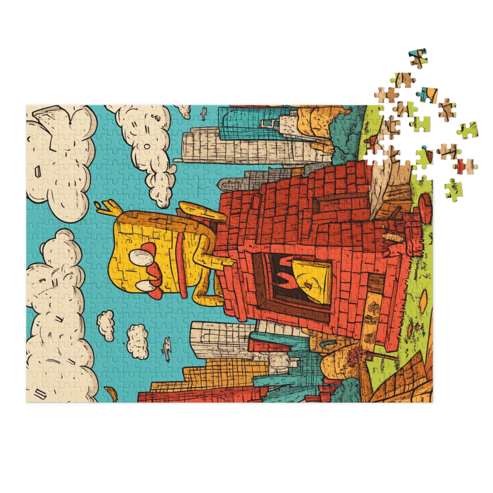 Pato com Vista Urbana 
 Puzzle em caixa de metal